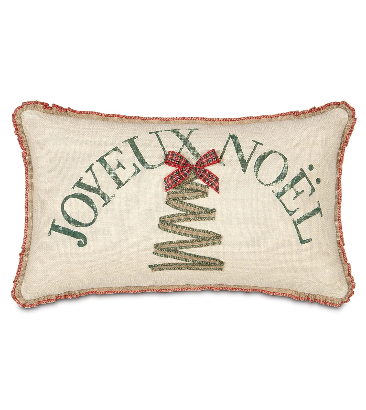 Joyeux Noël Jute Decorative Pillow Cover 13x22