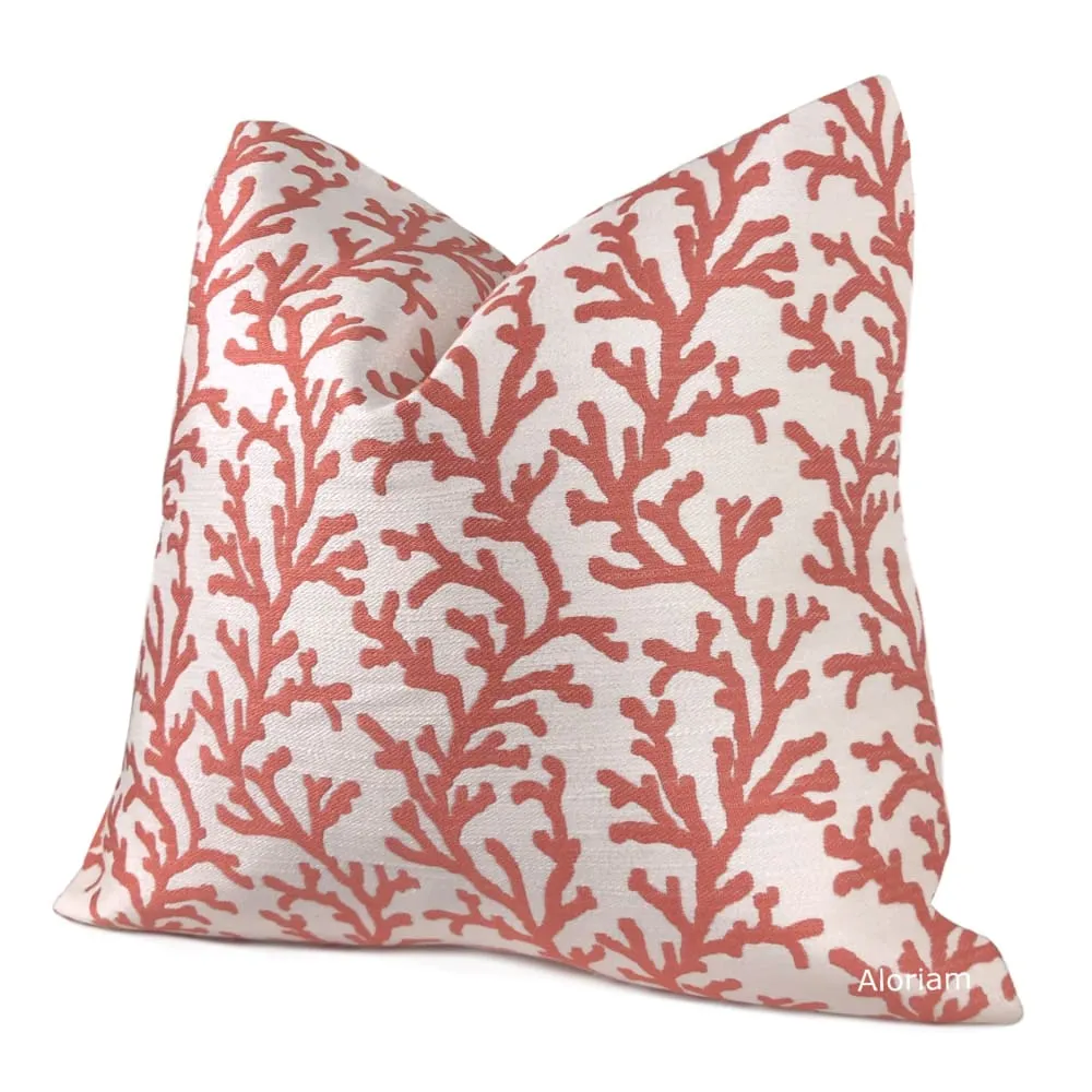 Juliet Red Coral Reef Pattern Pillow Cover