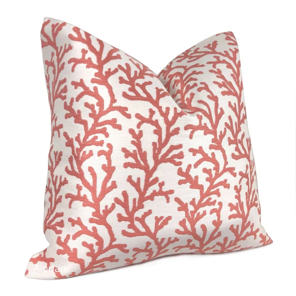 Juliet Red Coral Reef Pattern Pillow Cover