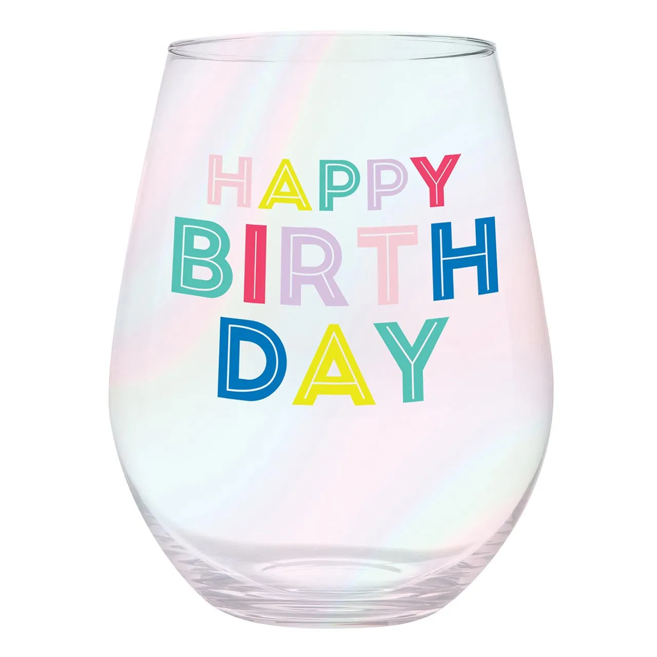 Jumbo Wine Glass Happy Birthday Multi 30oz