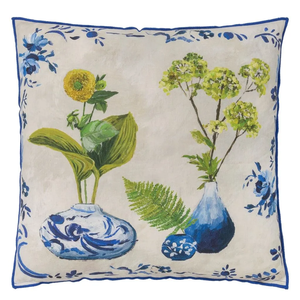 Kawana Linen Cobalt Throw Pillow by Designers Guild