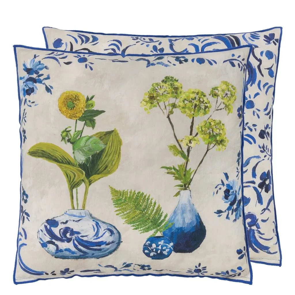 Kawana Linen Cobalt Throw Pillow by Designers Guild