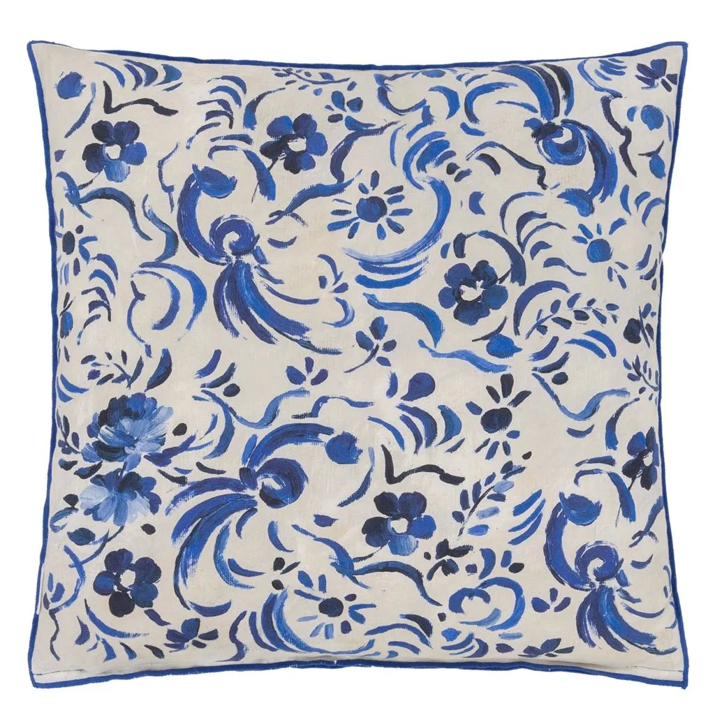 Kawana Linen Cobalt Throw Pillow by Designers Guild