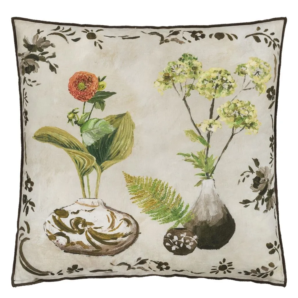 Kawana Linen Sepia Throw Pillow by Designers Guild