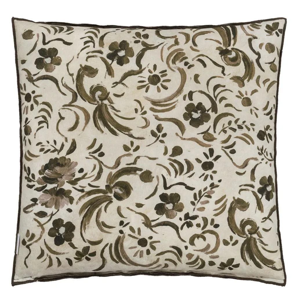 Kawana Linen Sepia Throw Pillow by Designers Guild