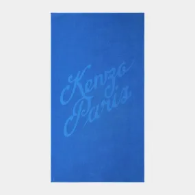 Kenzo Paris K CAMPUS Bleu Jacquard Beach Towel