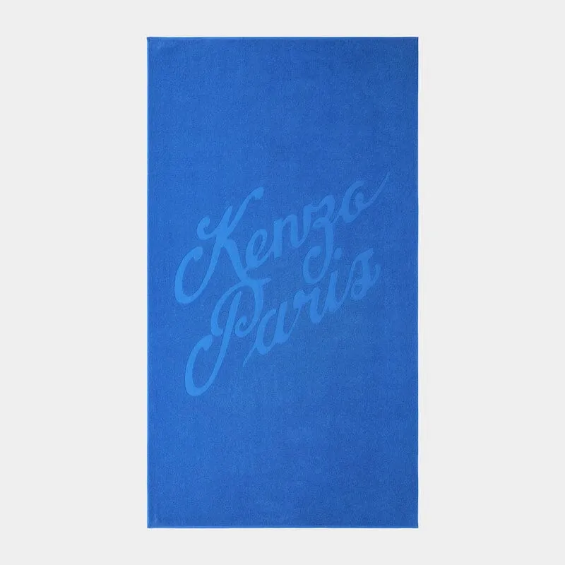 Kenzo Paris K CAMPUS Bleu Jacquard Beach Towel