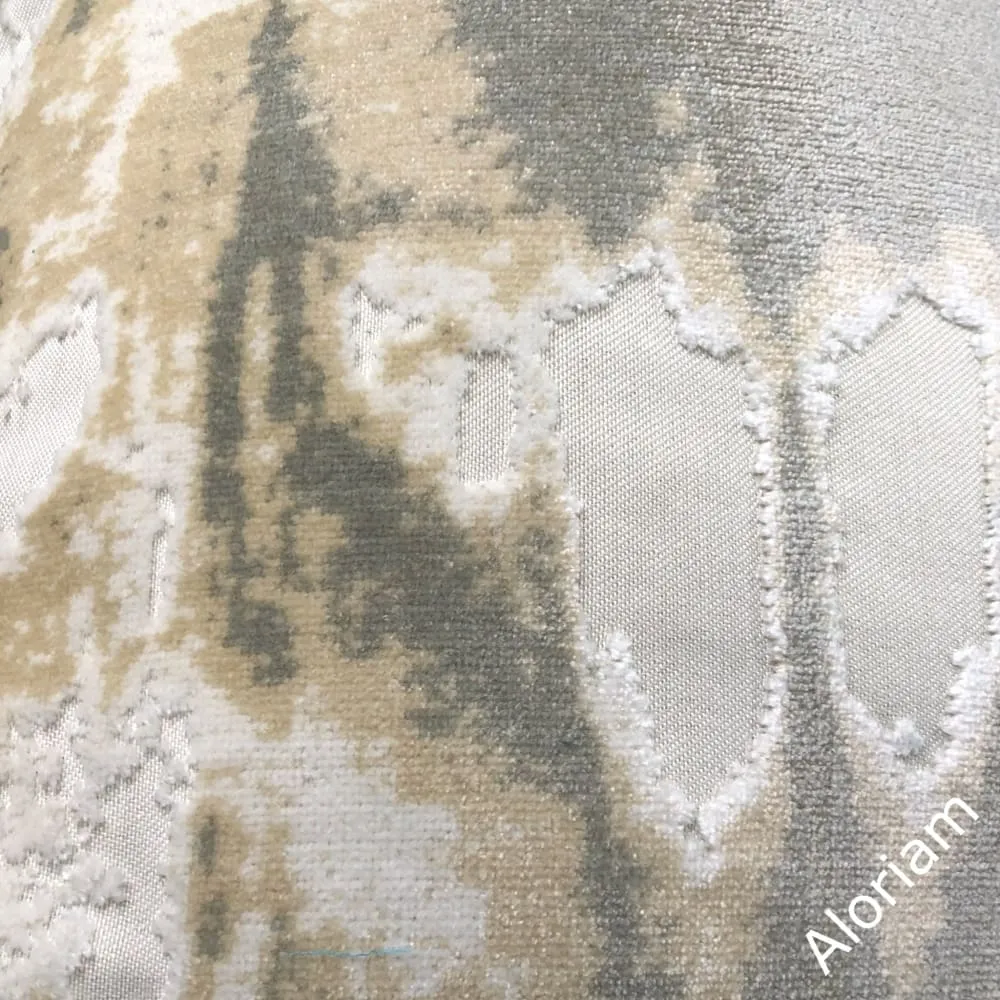 Kodiak III Cream Sand Gray Taupe Abstract Velvet Pillow Cover (Fabric by the Yard Available)