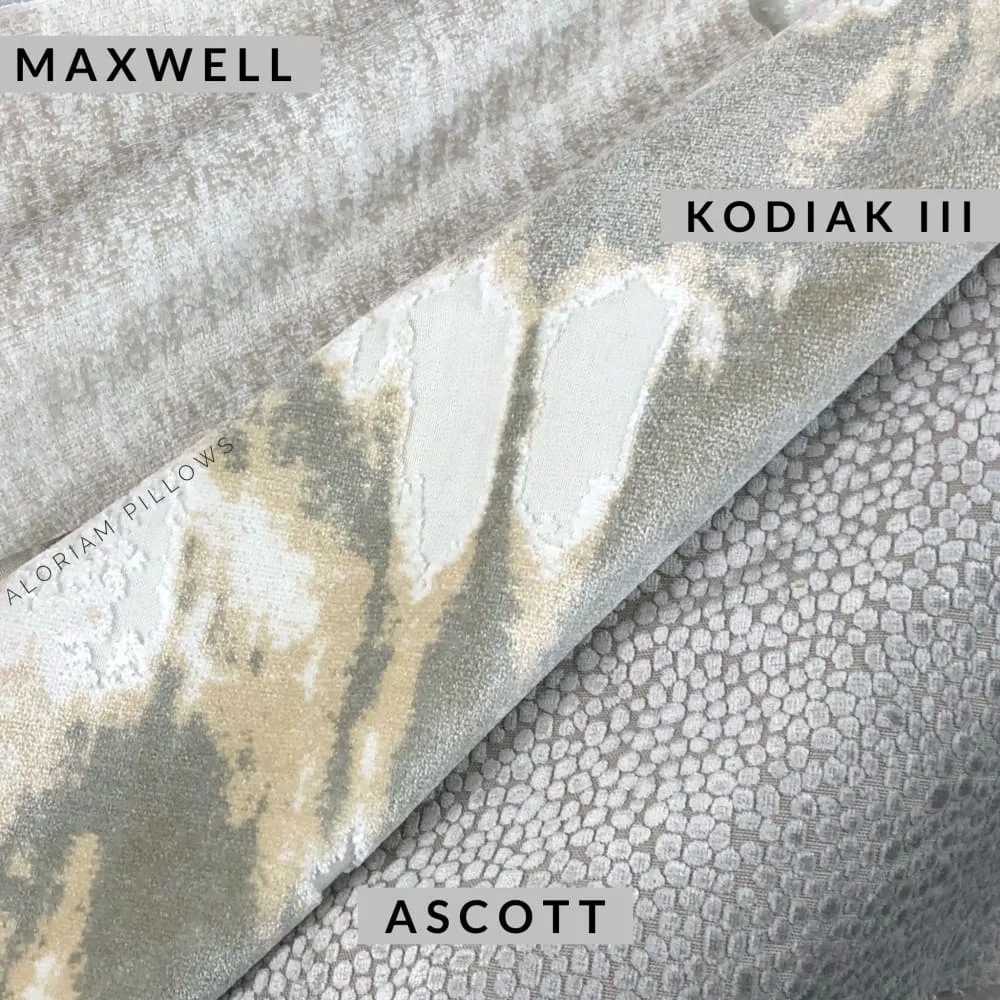 Kodiak III Cream Sand Gray Taupe Abstract Velvet Pillow Cover (Fabric by the Yard Available)