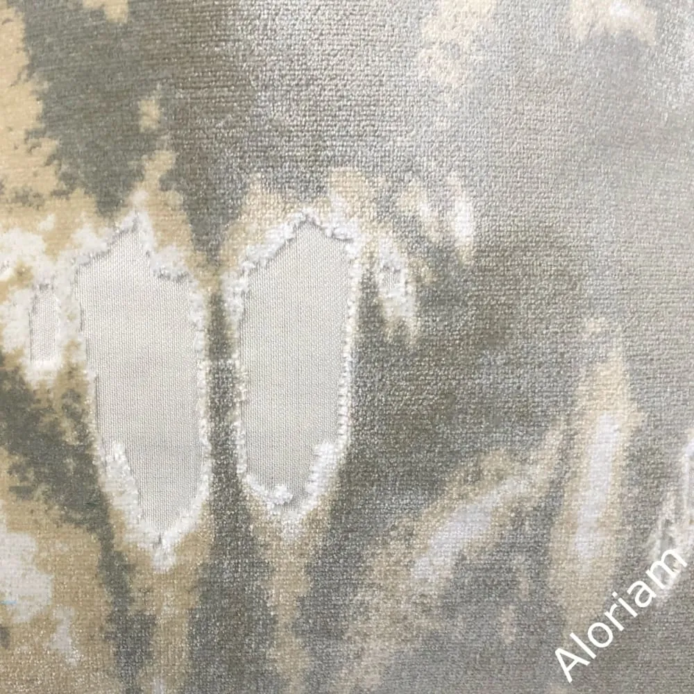 Kodiak III Cream Sand Gray Taupe Abstract Velvet Pillow Cover (Fabric by the Yard Available)