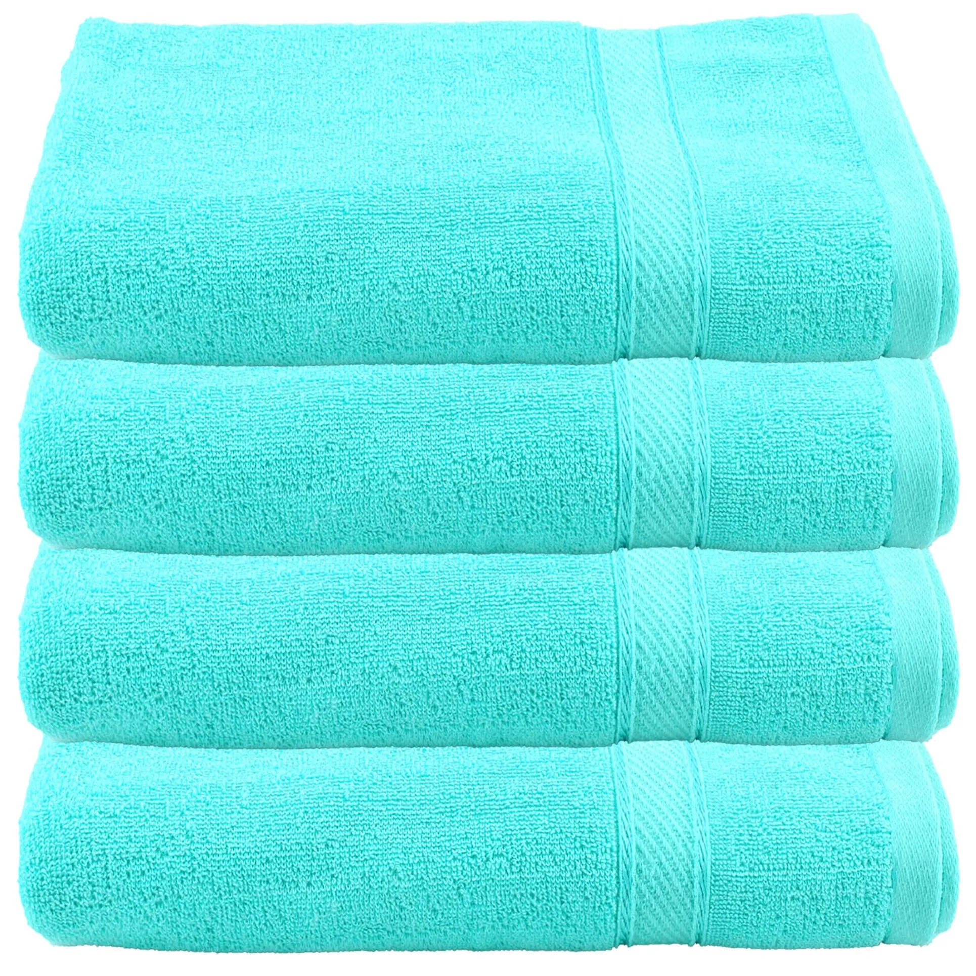 Kuber Industries 100 Percent Cotton 4 Pieces Full Size Bath Towel 30"x60" (Sea Green) CTKTC33284