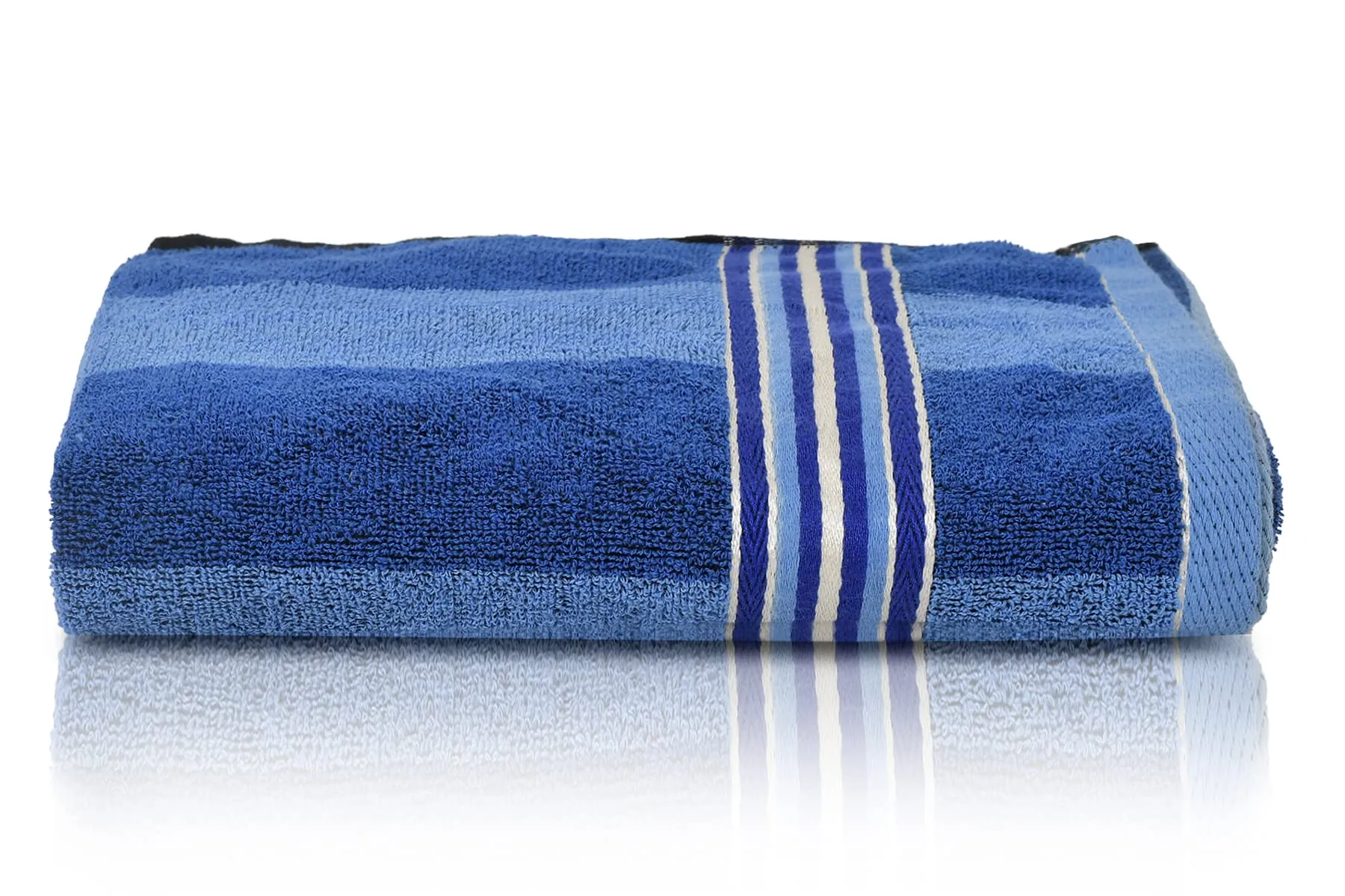 Kuber Industries Lining Design Soft Cotton Bath Towel, 30"x60"- Pack of 4 (Blue)-44KM0557