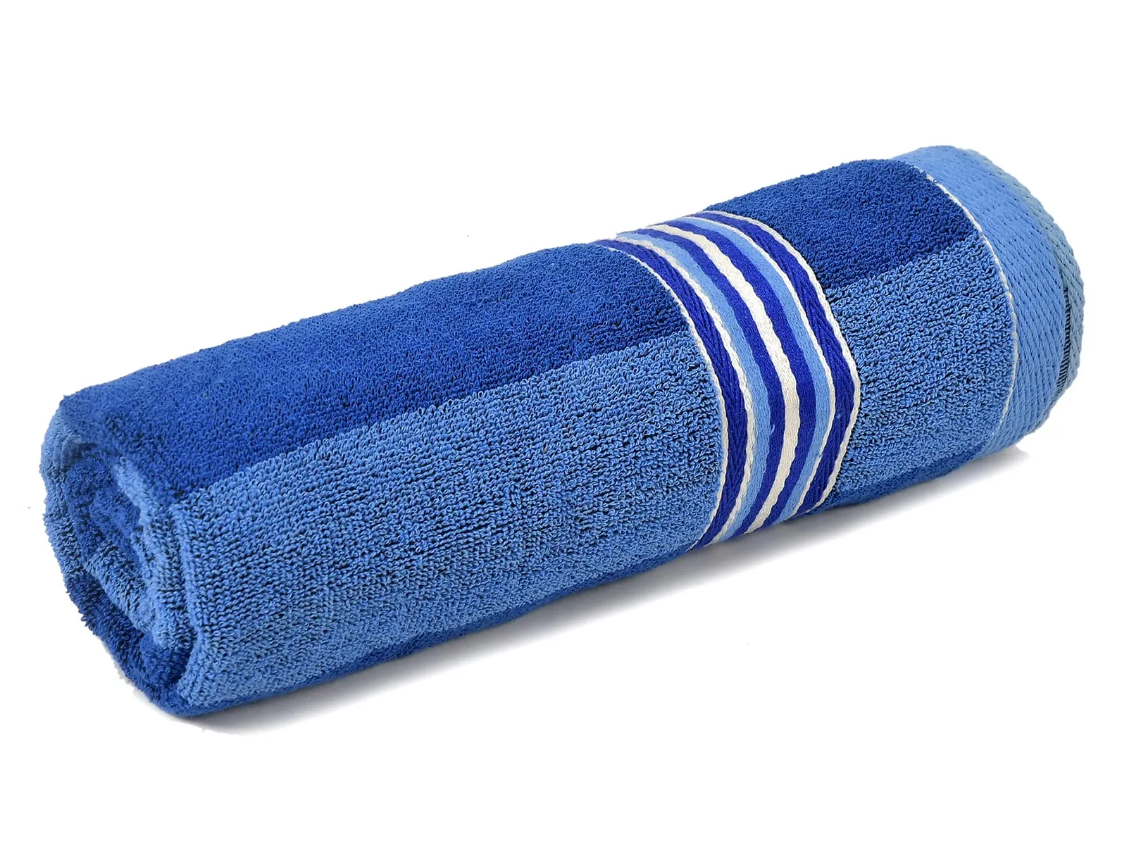 Kuber Industries Lining Design Soft Cotton Bath Towel, 30"x60"- Pack of 4 (Blue)-44KM0557