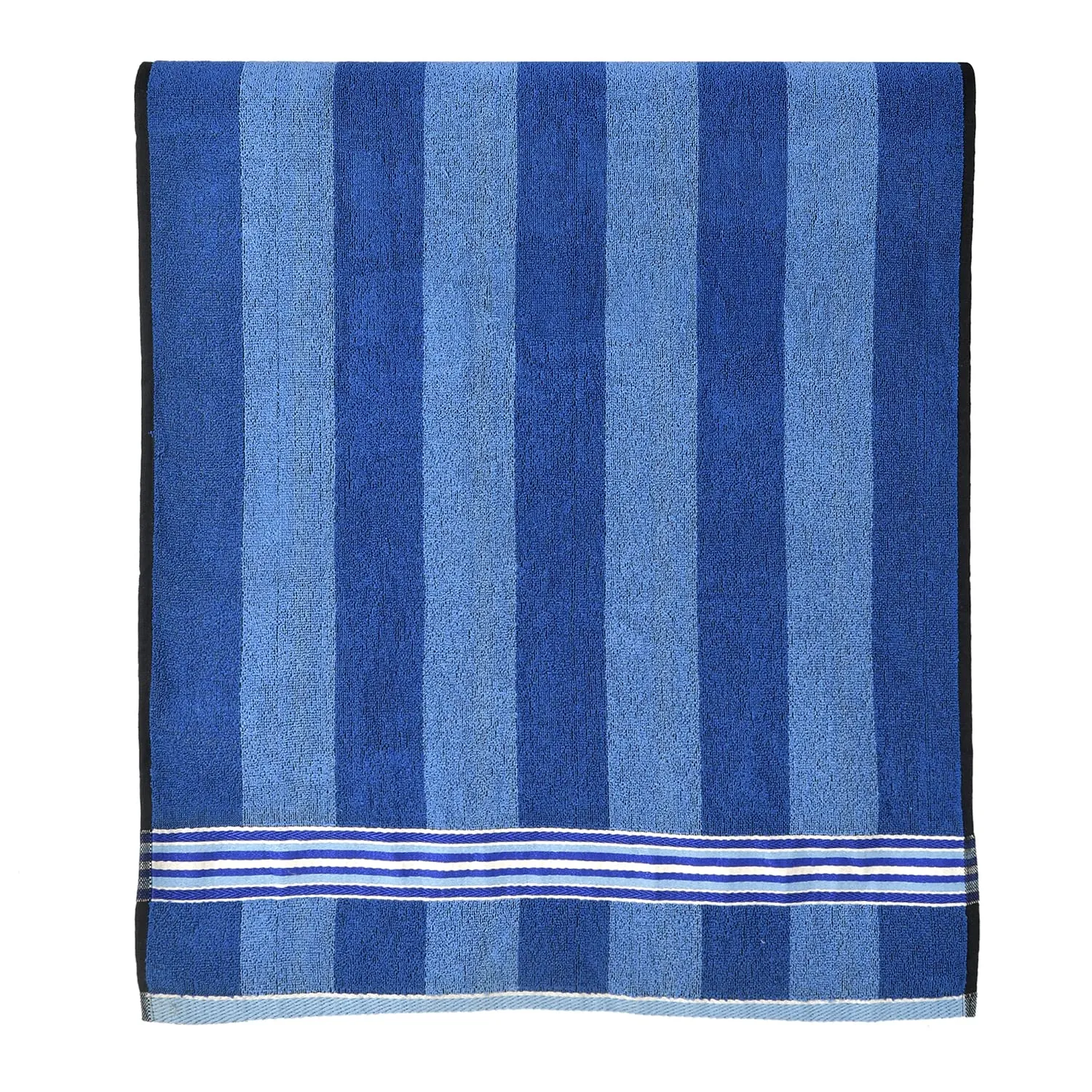 Kuber Industries Lining Design Soft Cotton Bath Towel, 30"x60"- Pack of 4 (Blue)-44KM0557