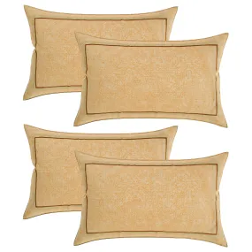 Kuber Industries Pillow Cover | Cotton Pillow Cover | Pillow Cover for Bedroom | Cushion Pillow Cover for Living Room | Khakhi Printed Pillow Cover Set | Set of 4 | Cream