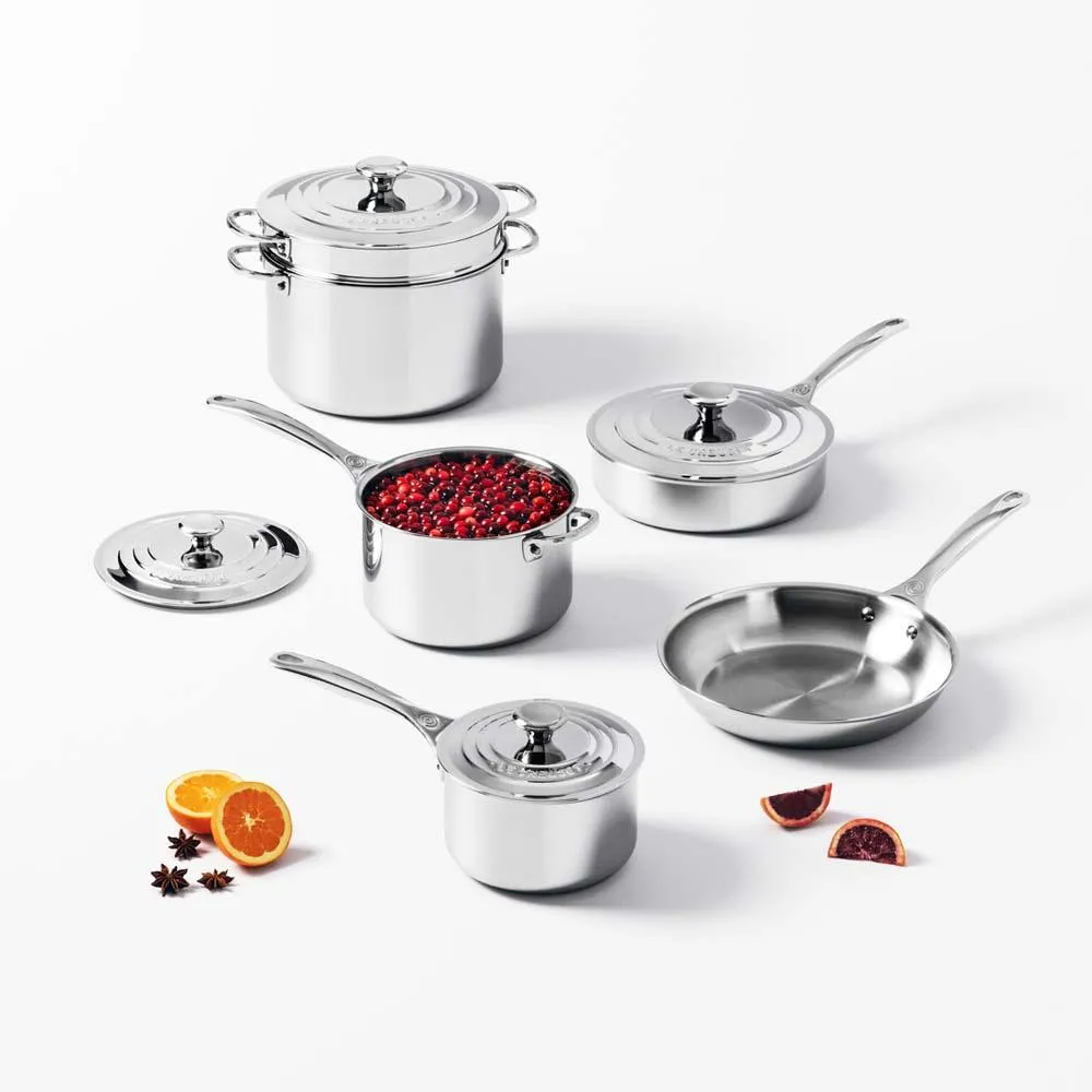 Le Creuset Stainless 3-Ply Cookware Set - 10 Piece