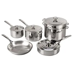 Le Creuset Stainless 3-Ply Cookware Set - 10 Piece