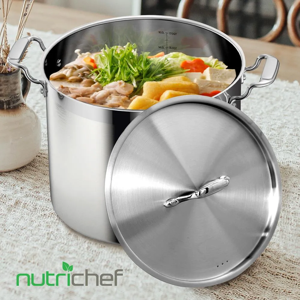 Lid For 14/16 Quart Stockpot - Stainless Steel Lid, Works With Model Numbers: Ncspt14Q And Ncspt16Q