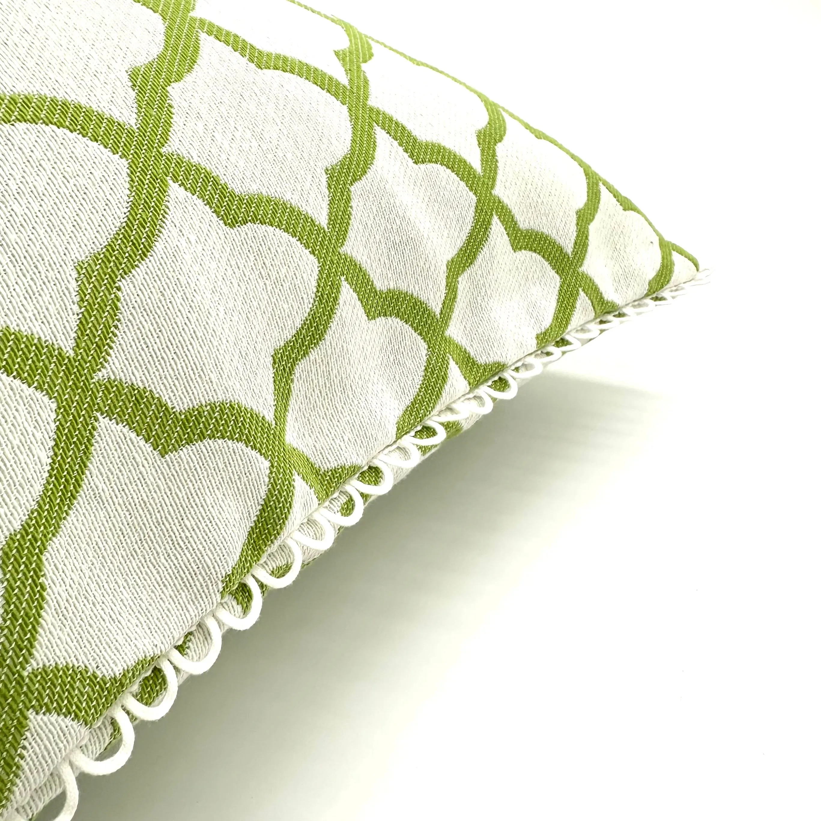 Lime/White Traditional Moroccan Throw Pillow Cover 16x16