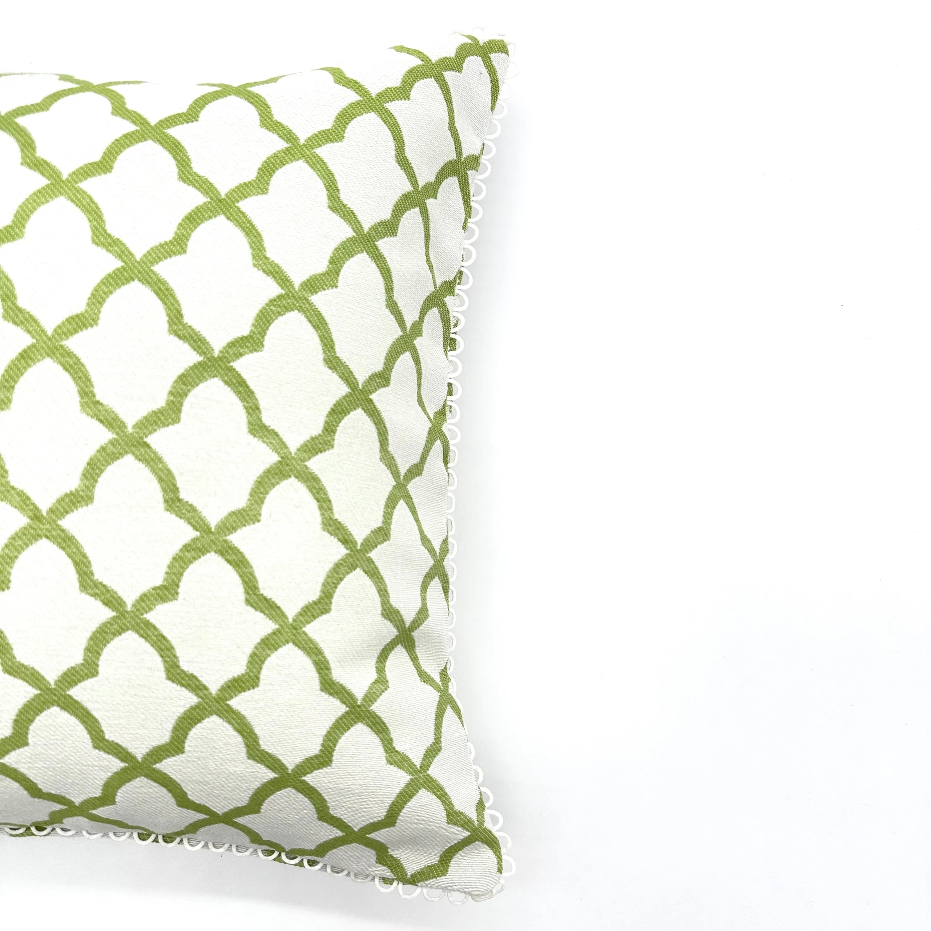 Lime/White Traditional Moroccan Throw Pillow Cover 16x16