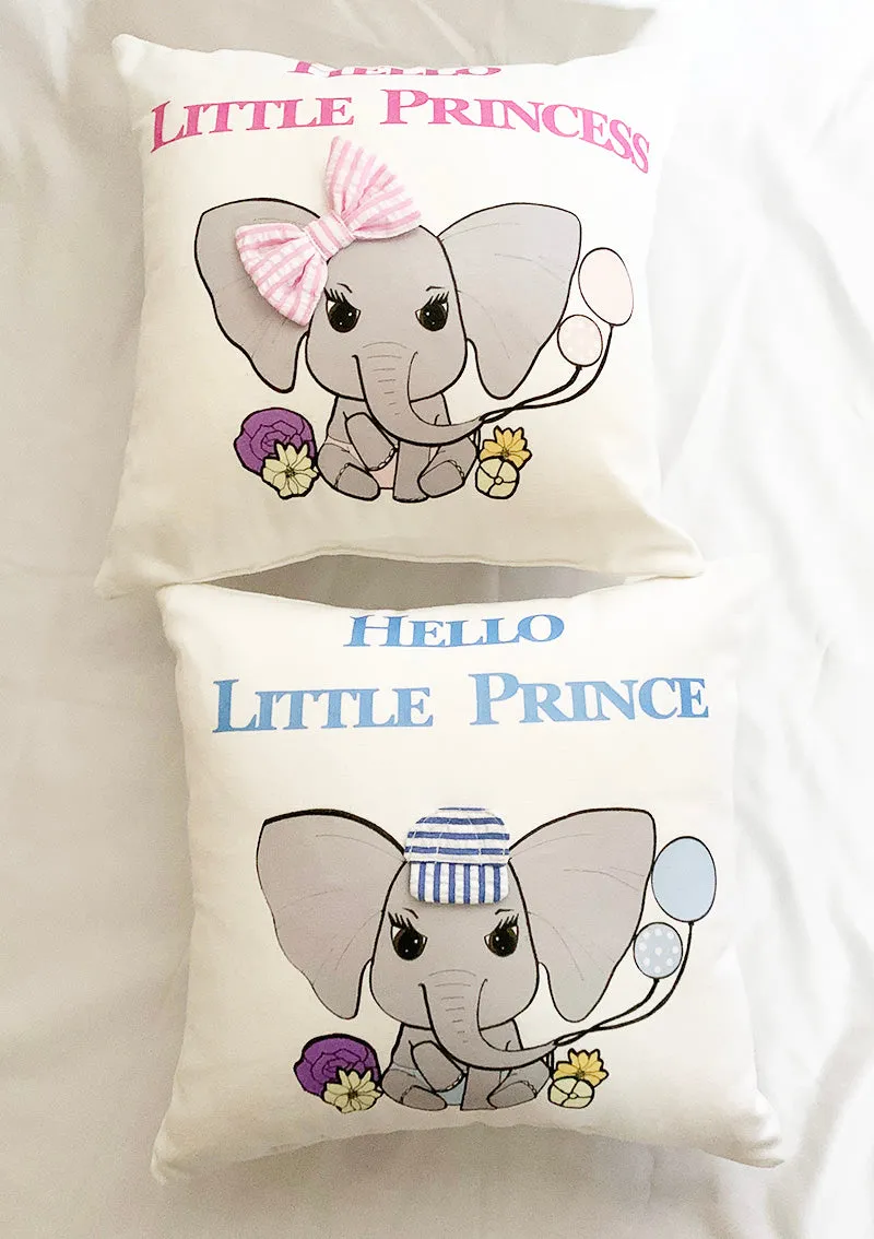 Little Elephant Prince & Princess Baby Pillows