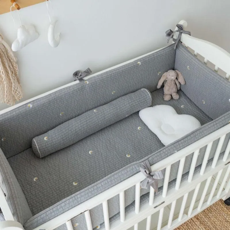 Little kBaby Baby Cot Breathable Premium Cotton Bedding Set - Grey