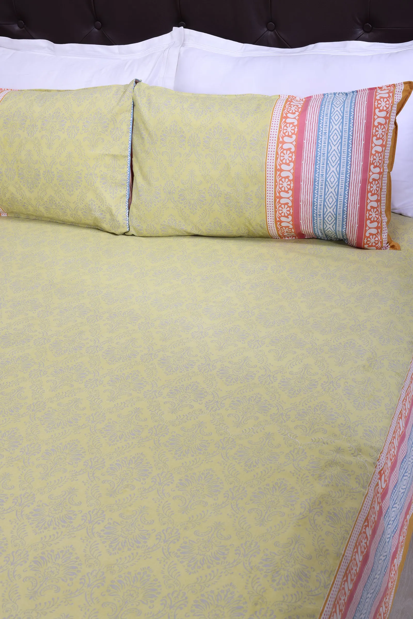 Madhuban Paisley Olive Cotton Bedsheet