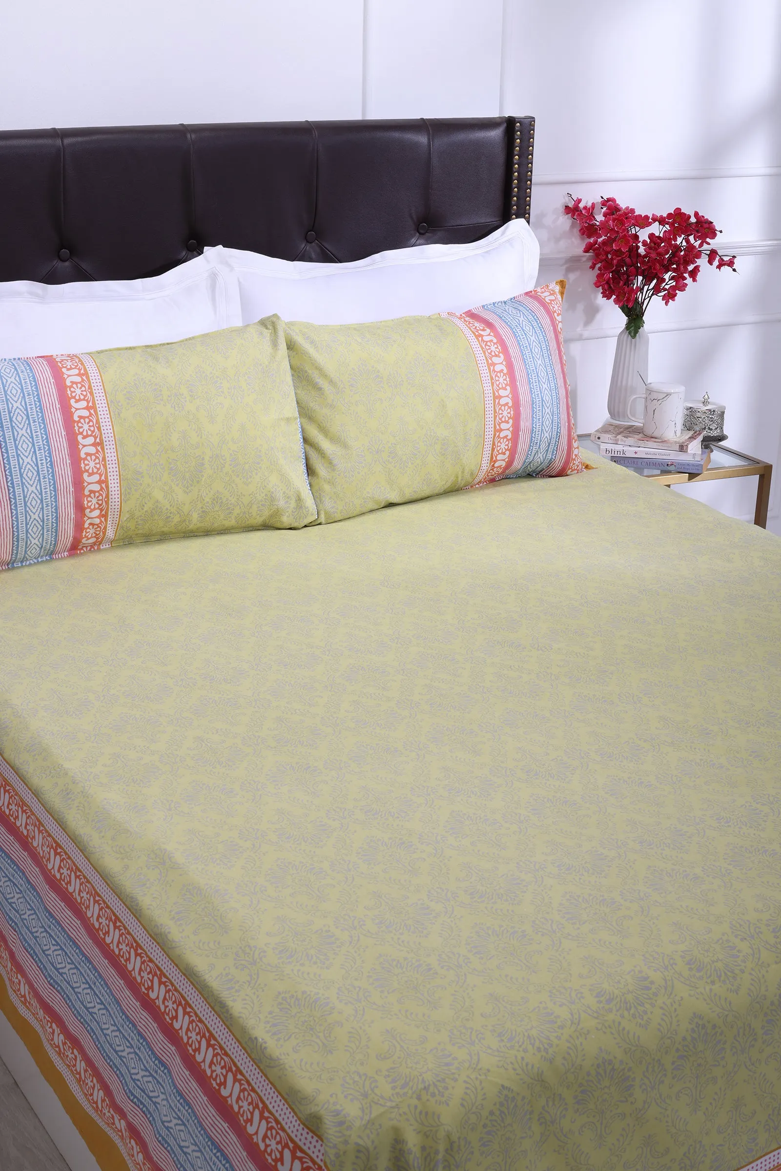 Madhuban Paisley Olive Cotton Bedsheet