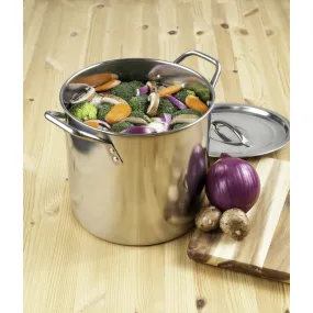 McSunley Stainless Steel Stock Pot 9 in. 8 qt Silver