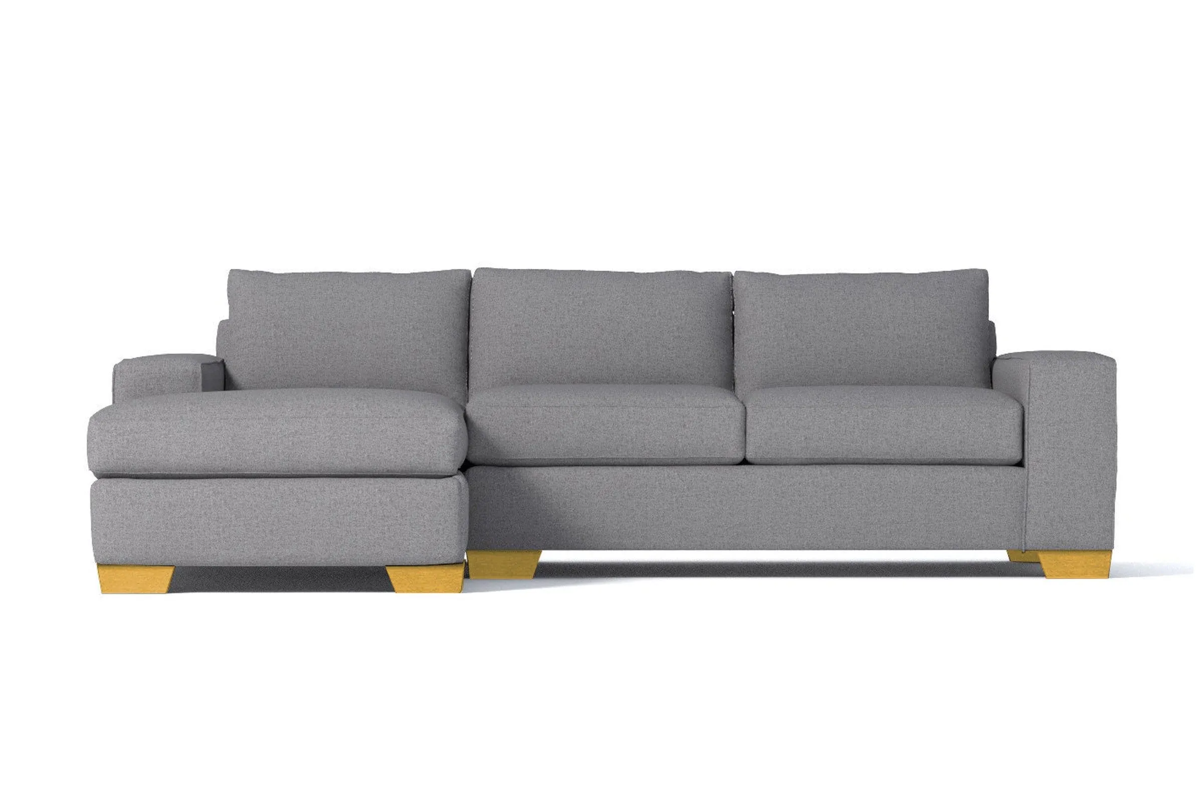 Melrose 2pc Sleeper Sectional :: Leg Finish: Natural / Configuration: LAF - Chaise on the Left / Sleeper Option: Memory Foam Mattress