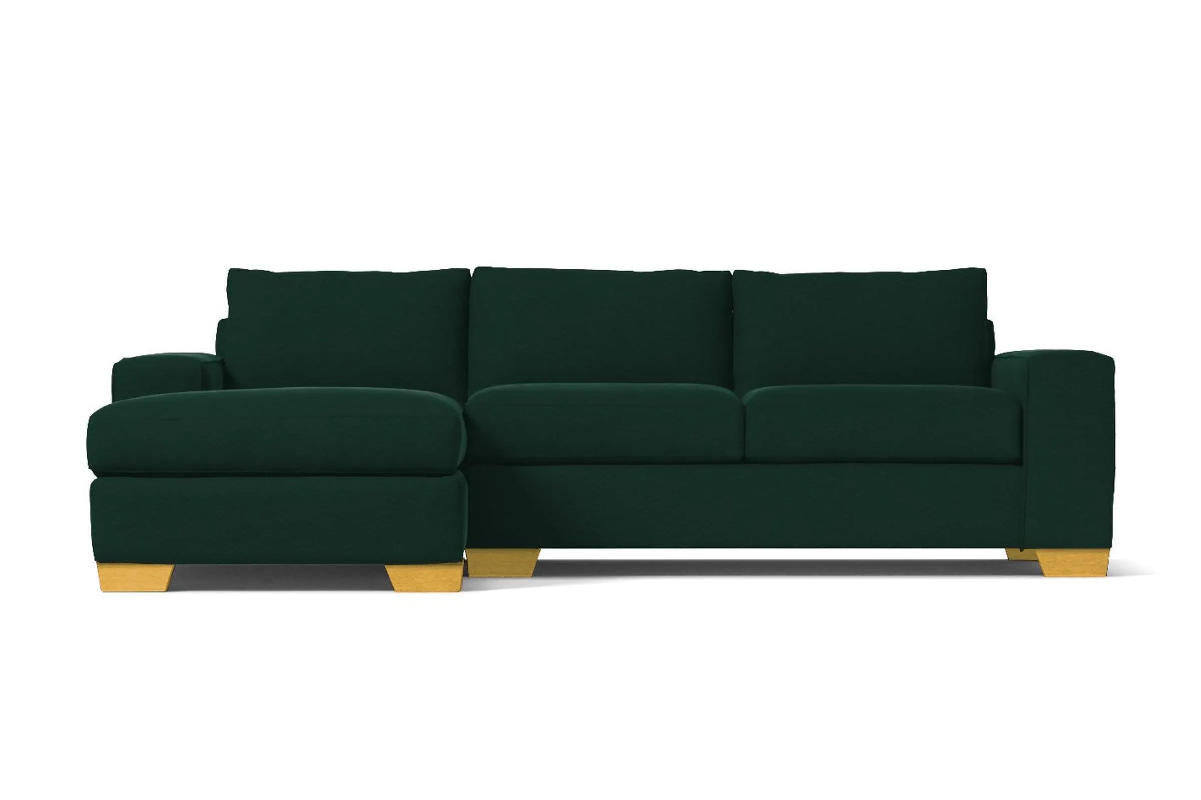 Melrose 2pc Sleeper Sectional :: Leg Finish: Natural / Configuration: LAF - Chaise on the Left / Sleeper Option: Memory Foam Mattress