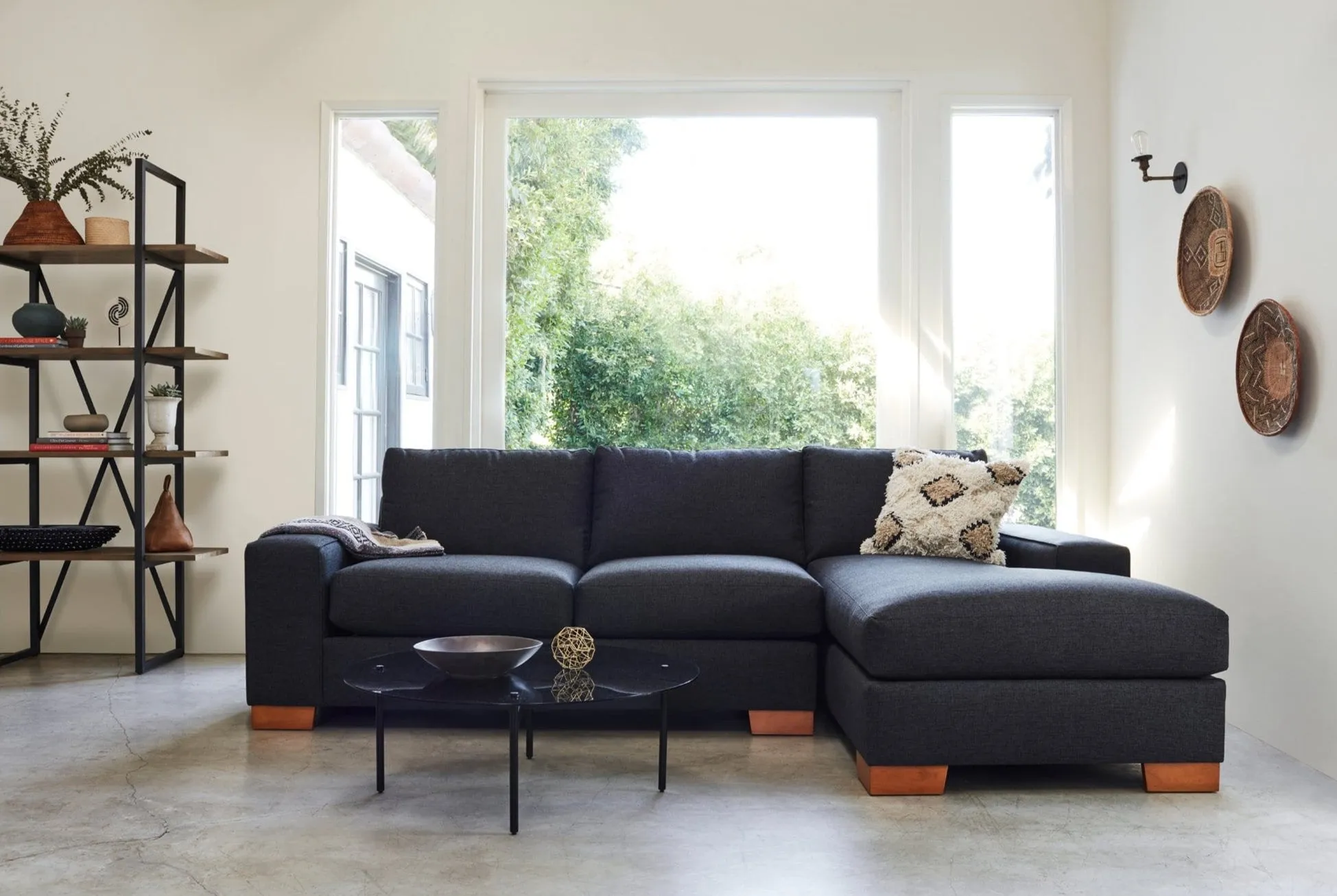 Melrose 2pc Sleeper Sectional :: Leg Finish: Natural / Configuration: LAF - Chaise on the Left / Sleeper Option: Memory Foam Mattress