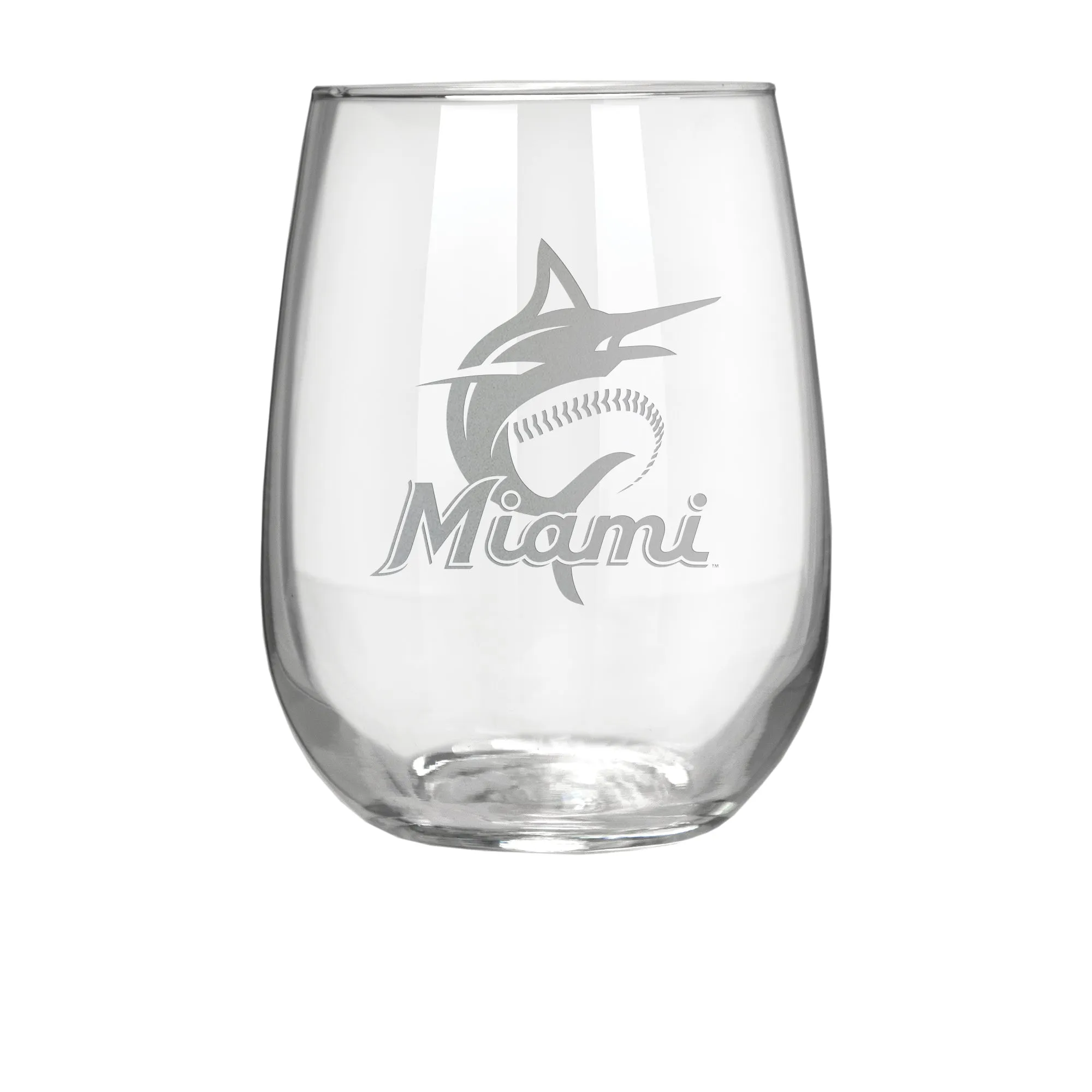 Miami Marlins 17 oz. Stemless Wine Glass