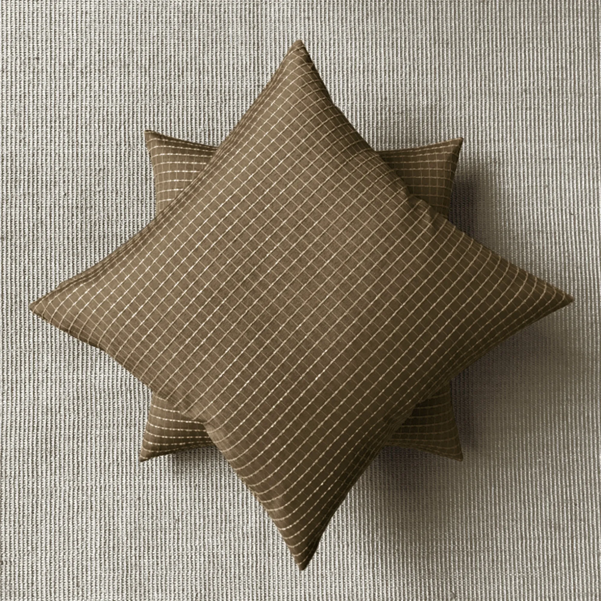 Mocha Check Throw Pillow Cover 20x20