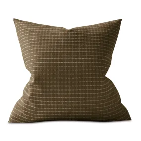 Mocha Check Throw Pillow Cover 20x20