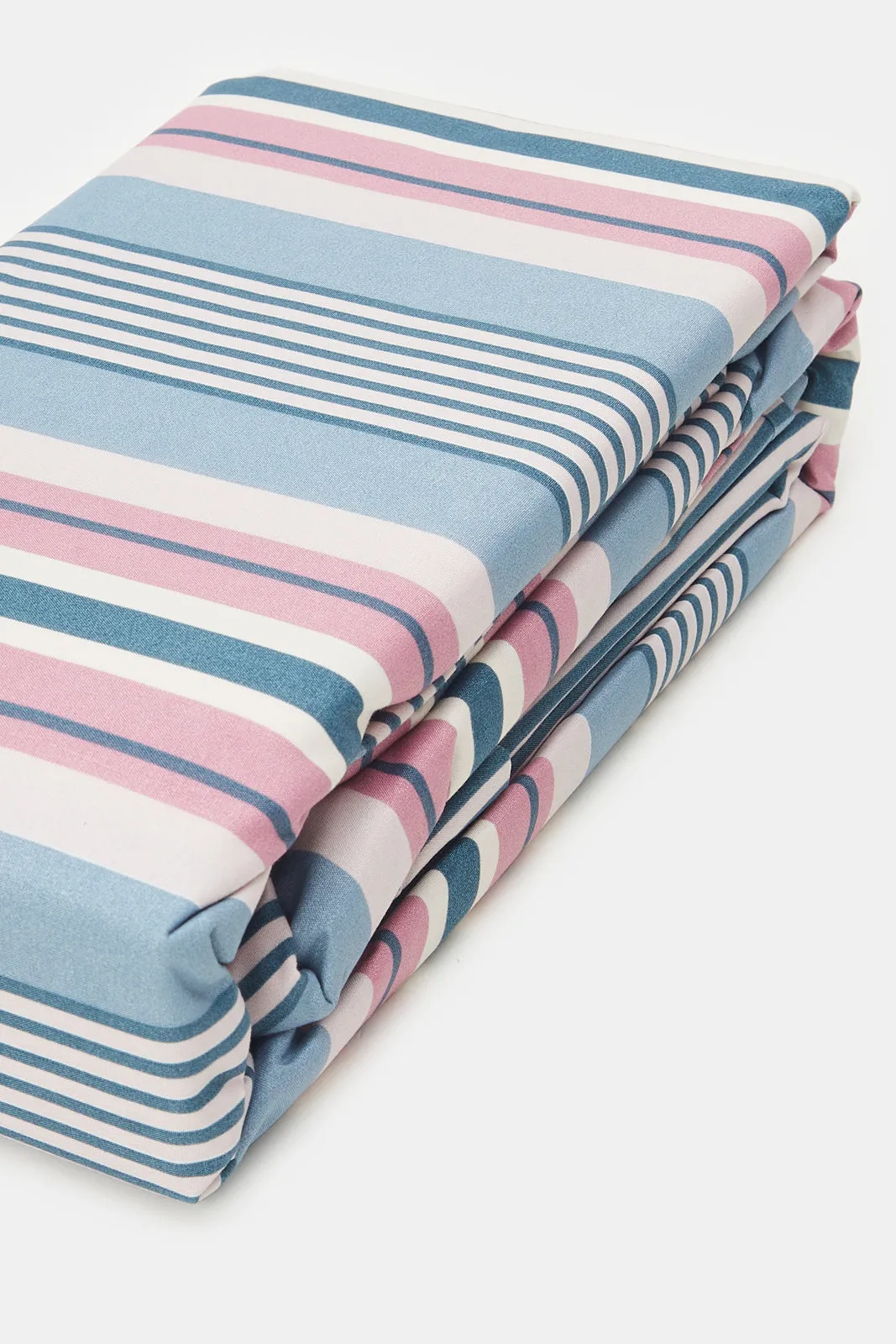 Multicolour Striped 3-Piece Flat Sheet (King Size)