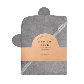 Munich Blue Hooded Towel - Cloud Grey