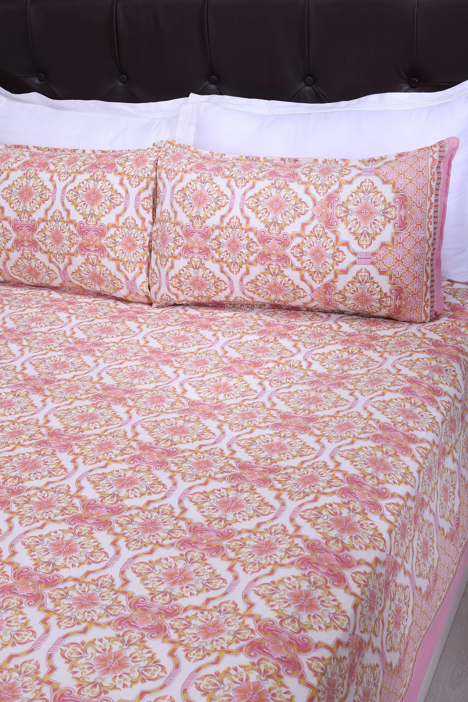 Nandini Pink Cotton Bedsheet