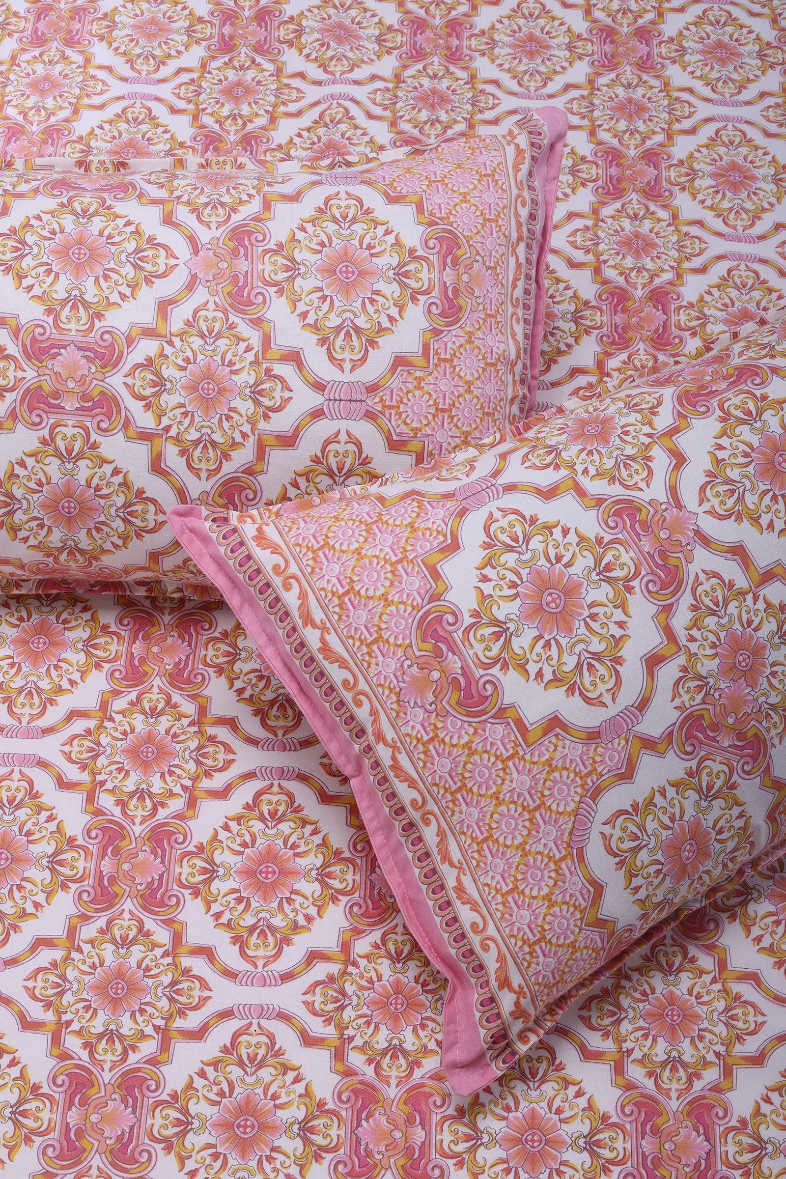 Nandini Pink Cotton Bedsheet