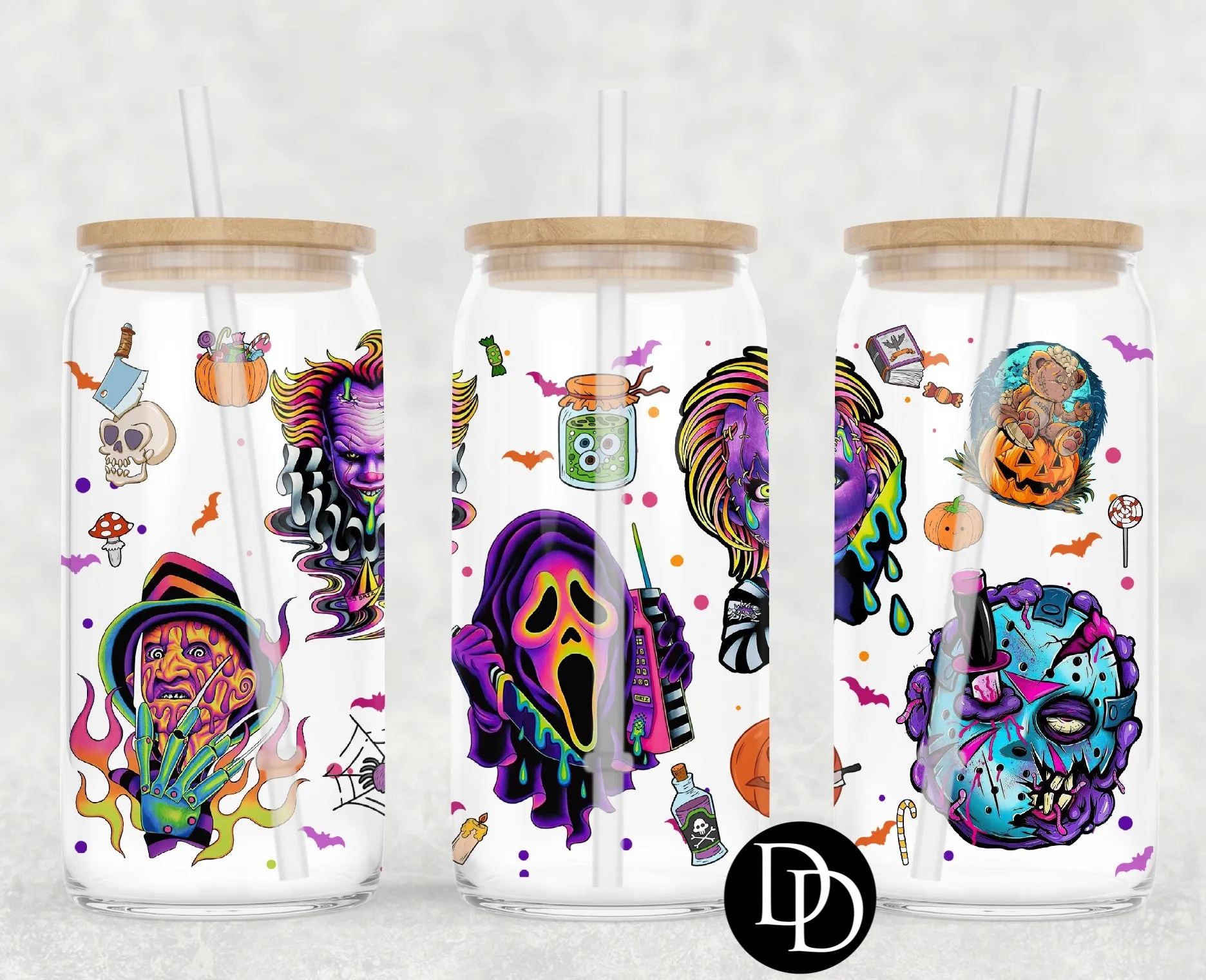 Neon Horror UV DTF Cup Wrap