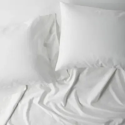 New - 500 Thread Count Washed Supima Sateen Solid Sheet Set - Casaluna