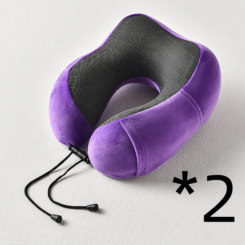 New U-Shaped Pillow Storage Memory Foam Travel Pillow