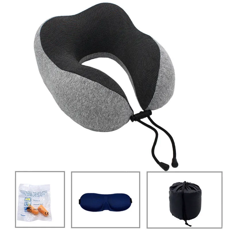 New U-Shaped Pillow Storage Memory Foam Travel Pillow