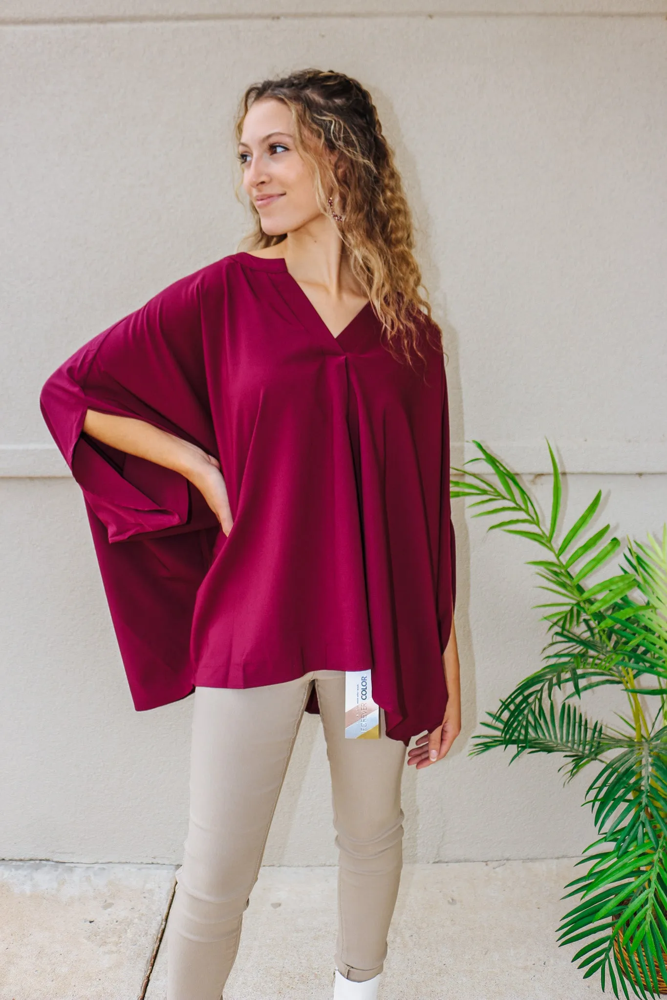 No Time For Breaks Wine Blouse