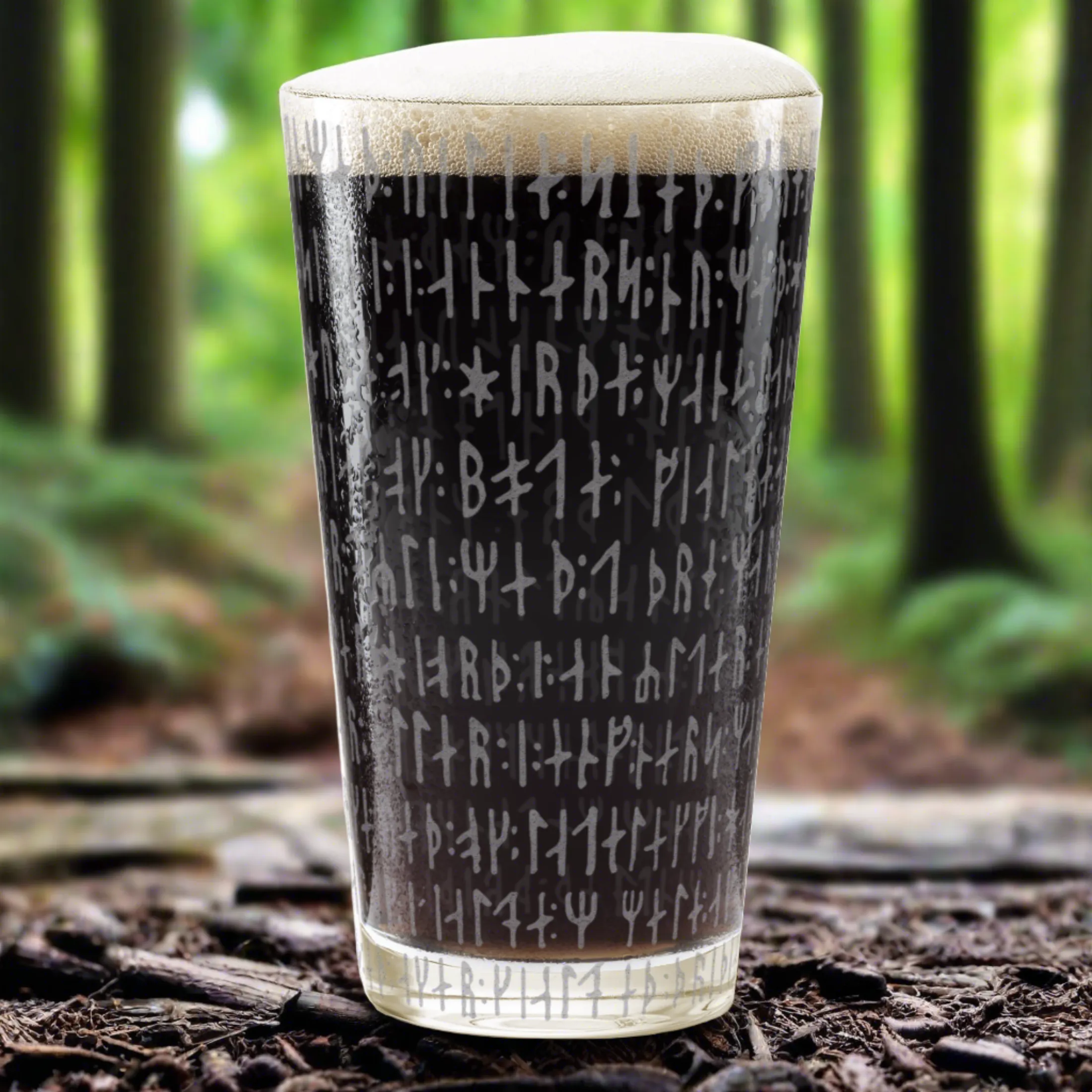 NORDIC VIKING RUNES Pint Glass by Lumengrave