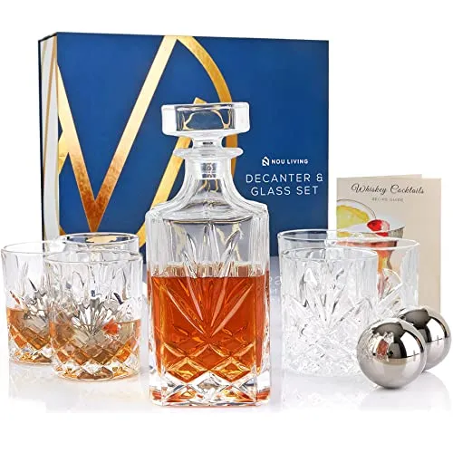 Nou Living 11 Pc Crystal Whiskey Decanter Sets For Men