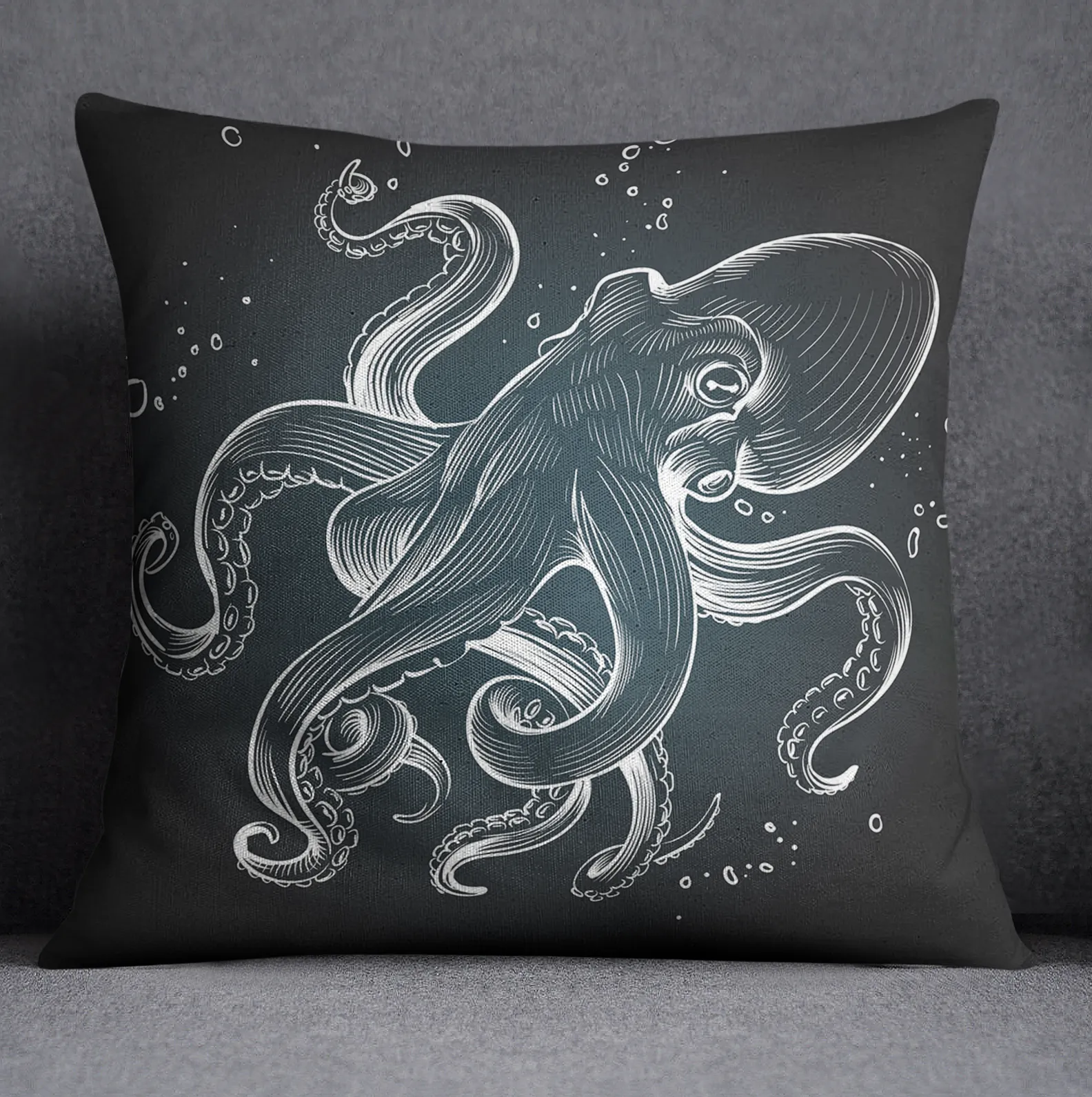 Octo Bubbles Octopus Decorative Throw and Pillow Cover Set