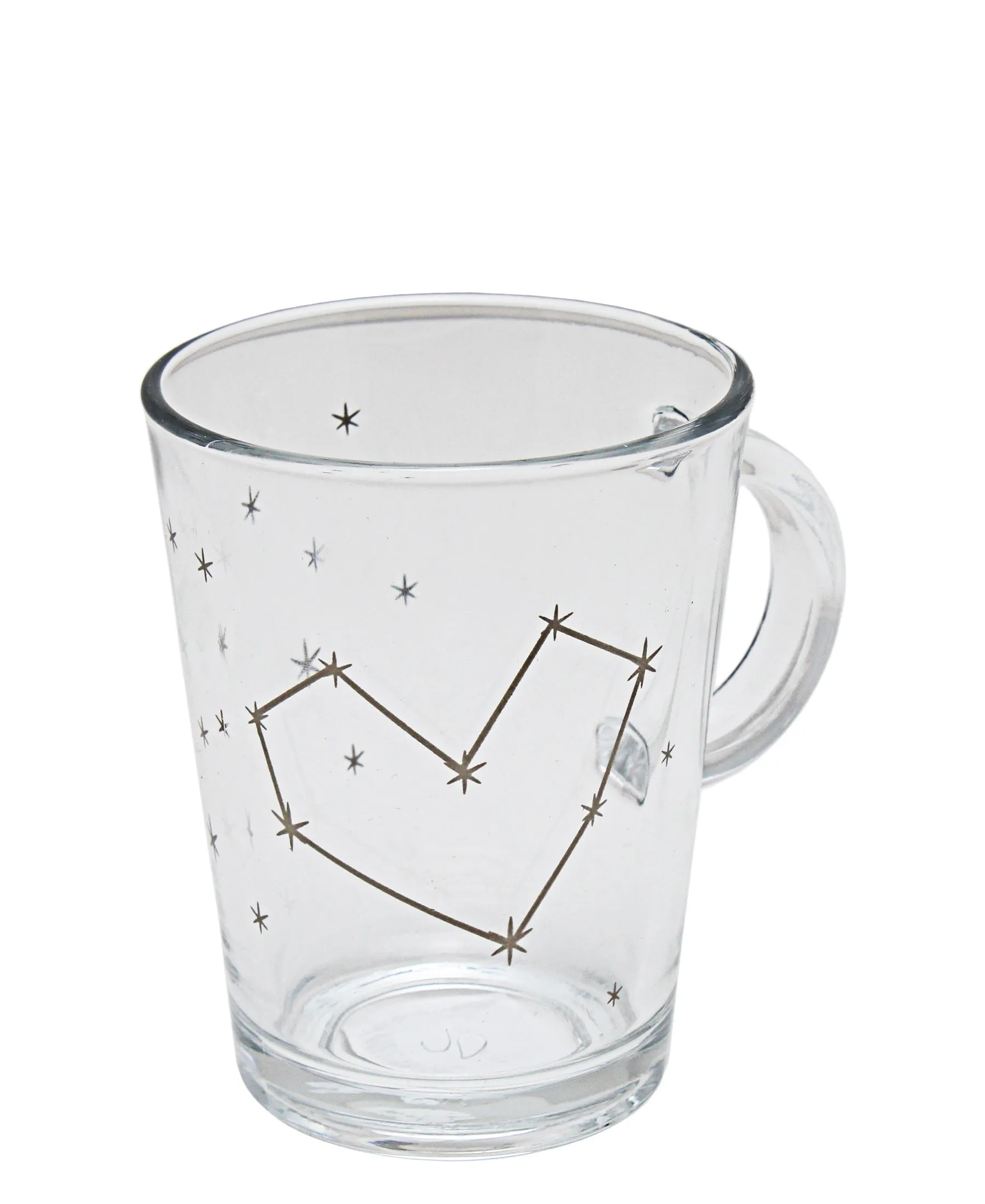 Pasabahce galaxy Heart Mug 300ml ×2- Clear With Gold Print