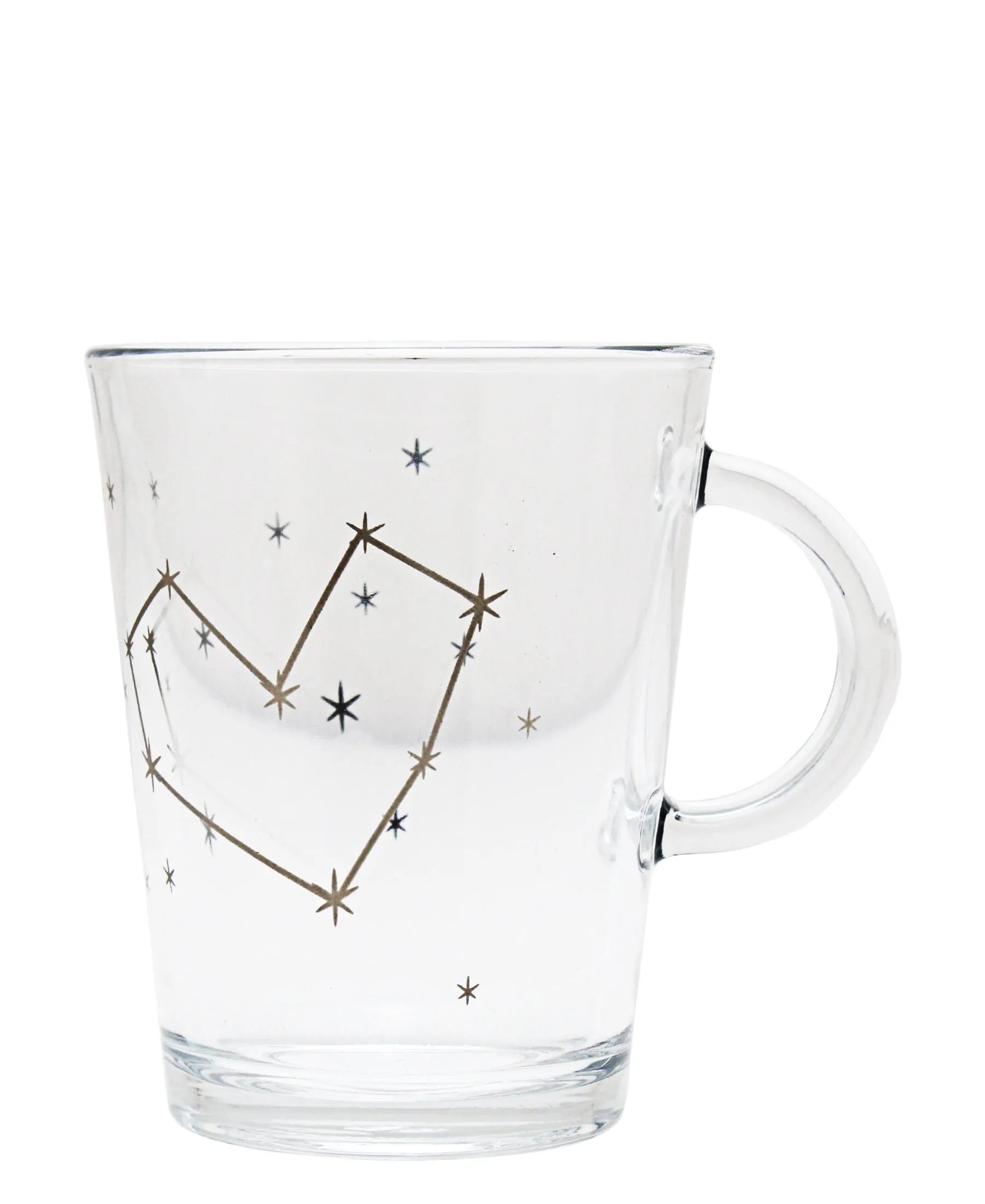 Pasabahce galaxy Heart Mug 300ml ×2- Clear With Gold Print