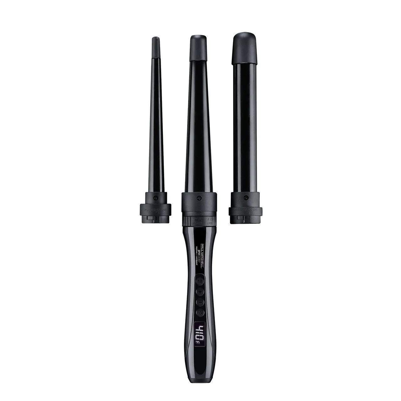 Paul Mitchell Pro Tools Express Ion Unclipped 3-in-1 Ceramic Interchangeable Curling Wand, 3 Barrels for Multiple Hairstyles, Black